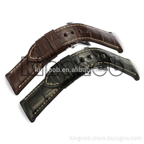 24mm Genuine Real Alligator Wrist Watch Band Pre-v Bukcle